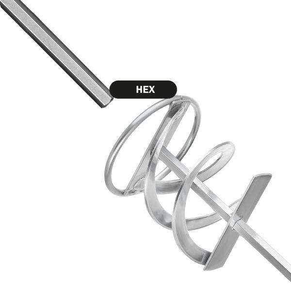 Міксер Polax для сухих сумішей HEX 80 мм (31-006) 31-006 фото