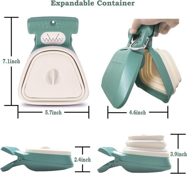 Повідок для собак із совком для прибирання + одноразові пакети Pet Toilet 1493 ∙ Набір для вигулу собак Pet Toilet 1493 із контейнером і пакетами 16806 фото