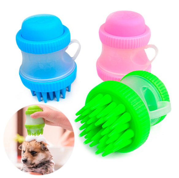 Щітка для миття тварин Cleaning Device The Gentle Dog Washer з силіконовими ворсинками для купання та масажу собак та кішок 14711 фото