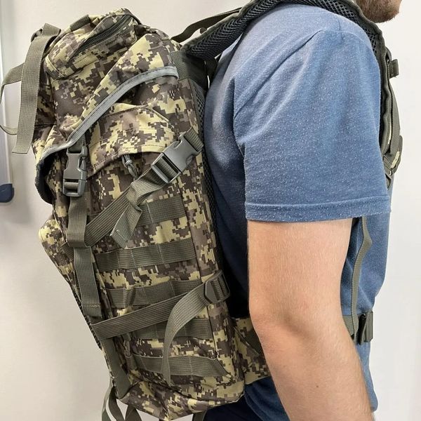 Багатофункціональний армійський рюкзак B08 Pixel 55L із системою MOLLE ∙ Тактичний рюкзак із підсумками B08 Pixel 55L 16795 фото