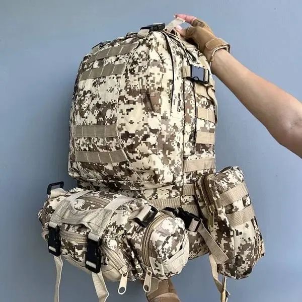 Багатофункціональний армійський рюкзак B08 Pixel 55L із системою MOLLE ∙ Тактичний рюкзак із підсумками B08 Pixel 55L 16795 фото