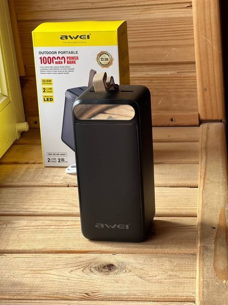 Повербанк 100000 mAh AWEI P101K для поїздок та роботи ∙ Зовнішній акумулятор ∙ Power Bank 105898 фото